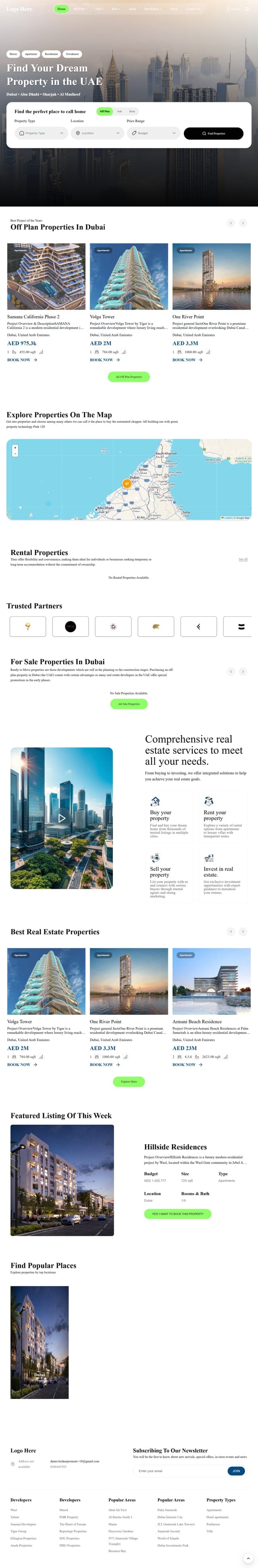 Demo 10 — full page preview of a live BrokerPromote demo website