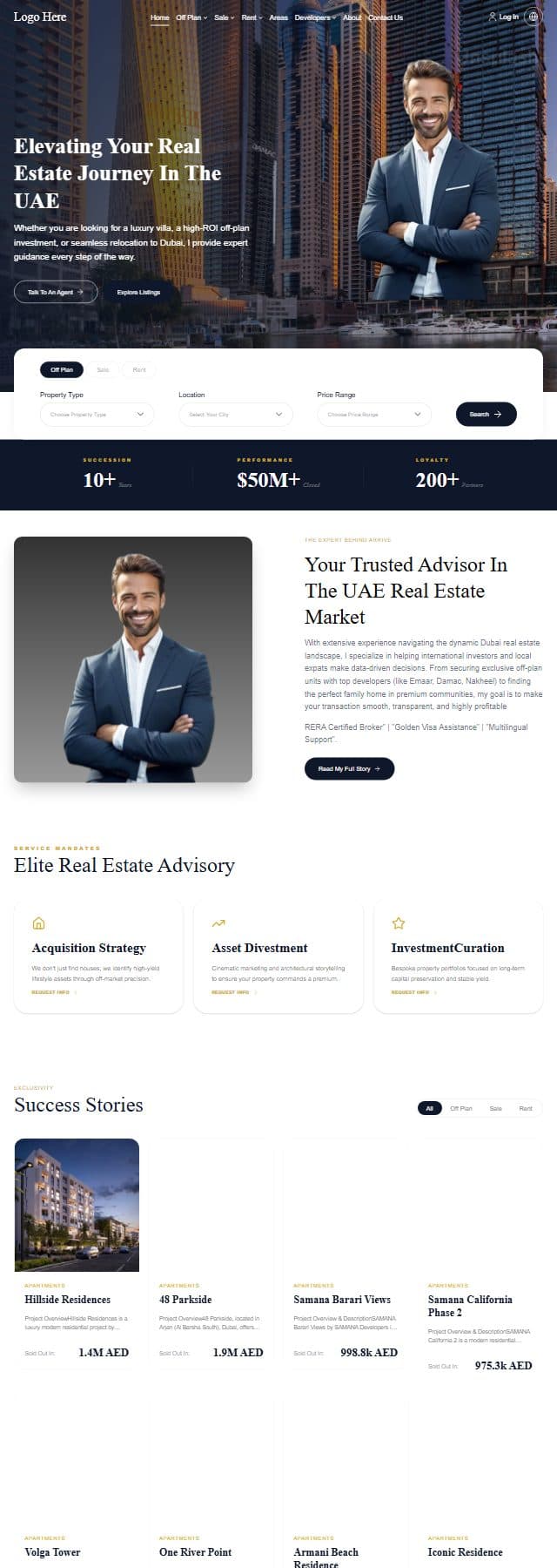 Demo 3 — full page preview of a live BrokerPromote demo website